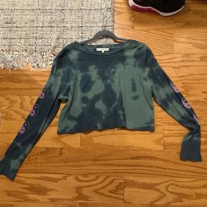 Green Tie Dye Crop Top